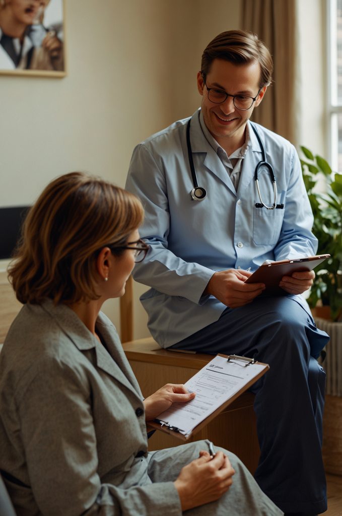 Healthcare professional providing compliance advice